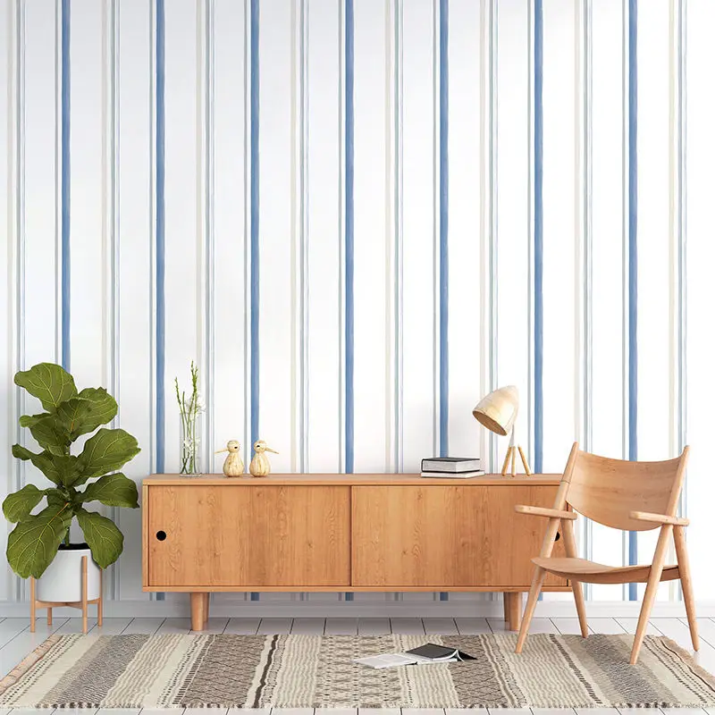Современные Простые вертикальные полосатые обои настенные панели для спальни