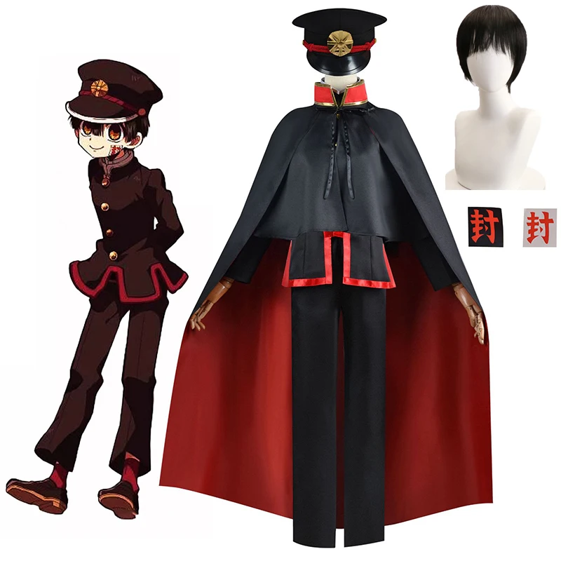 

Anime Toilet Bound Hanako Kun Yugi Amane Cosplay Hanako-kun Cosplay Costume Uniform Top Cape Hat Wig Halloween Party Clothes