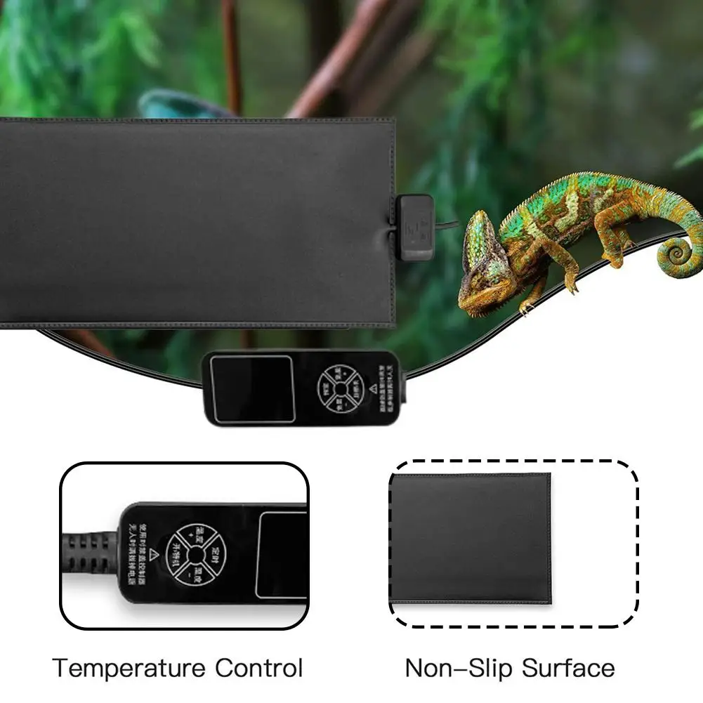 

Тепловой Коврик для рептилий 5 Вт/8,5 Вт/12 Вт, нагревательный коврик для террариума и цифровой контроллер термостата для черепашек, ящериц D7D8