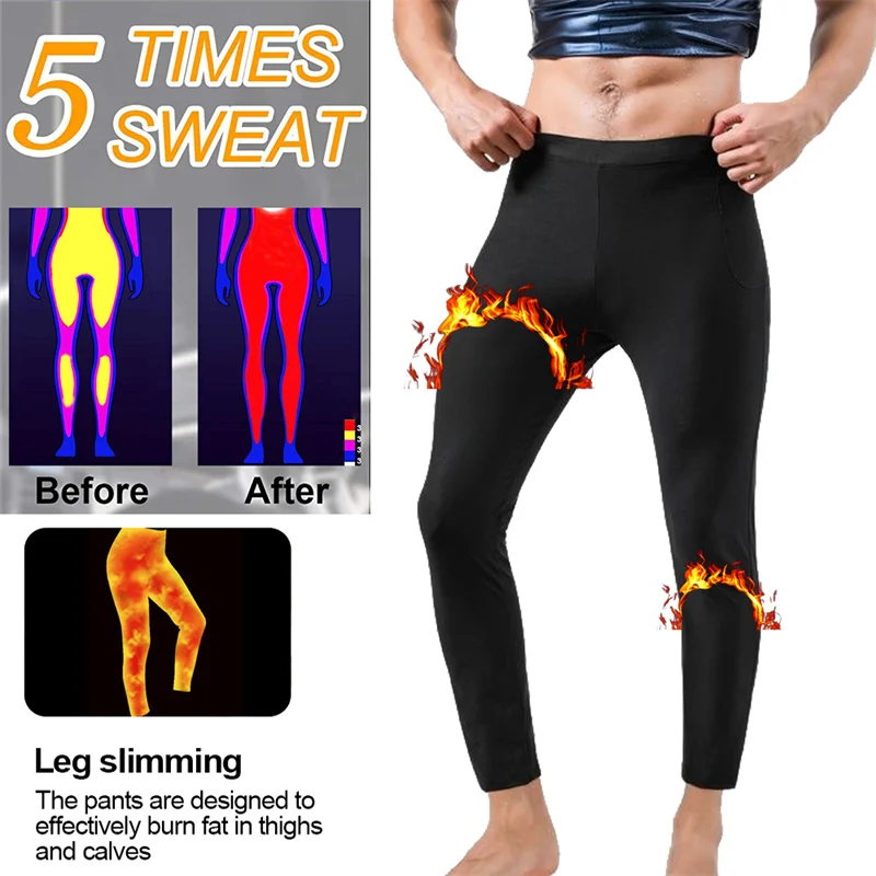 NINGMI Men Body Shaper Sauna Pants Man Waist Trainer Slimming Pants Suana Shaperwear Legging Pants Fittness Sweat Pants
