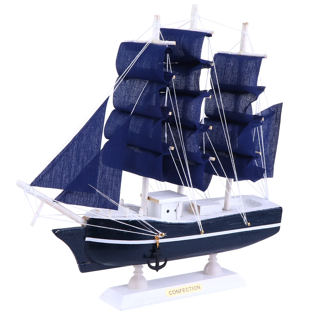 

Model Sailboat Ship Wooden Sailing Nautical Boat Decor Decoration Ornament Decorations Models Vintage Home Mini Miniature