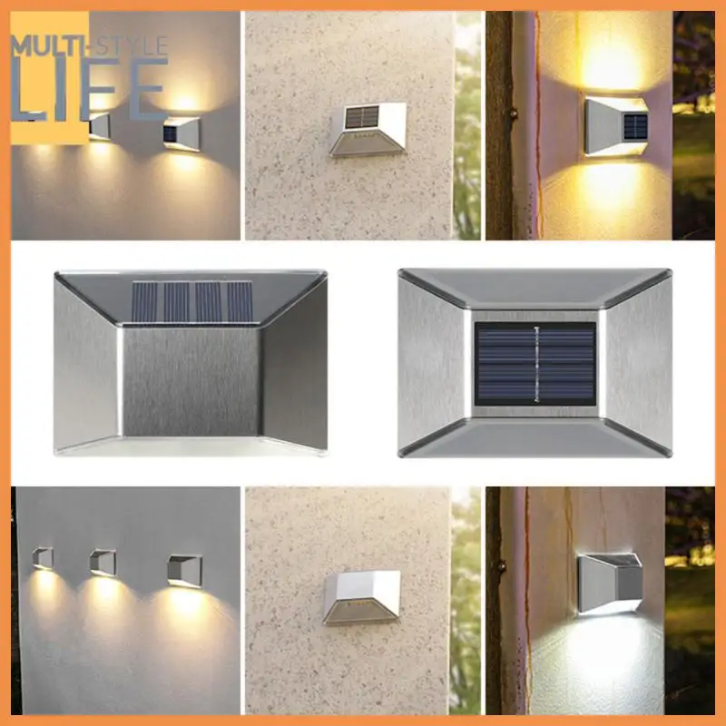 

Energy Saving Solar Induction Lamps Longer Endurance Stainless Steel Solar Ambience Lamp Low Power Consumption Square Wall Lamp