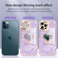 funda coque for iphone 13 11 12 pro max case luxurious phone for iphone x xs max 7 8 plus case love glitter shockproof cover
