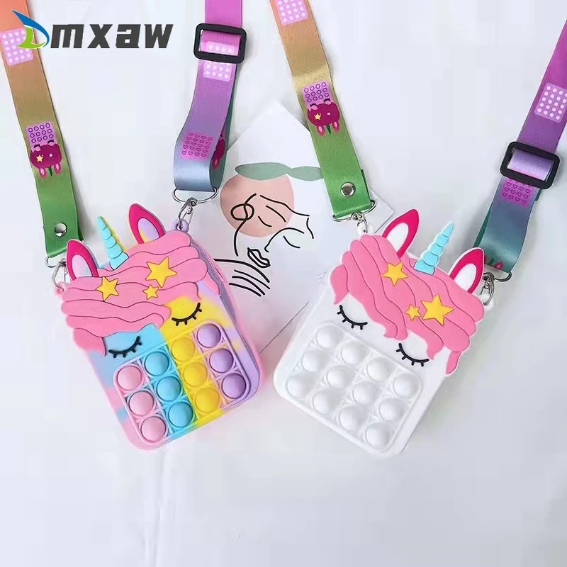 Силиконовая сумка для хранения канцелярских принадлежностей с единорогом