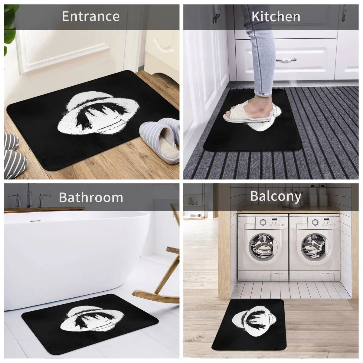 

One Piece Monkey D. Luffy Carpet Decor Anime 3D Rug Doormat Bathmat Anti-slip Entrance Living Room Home Kitchen Bedroom Washable
