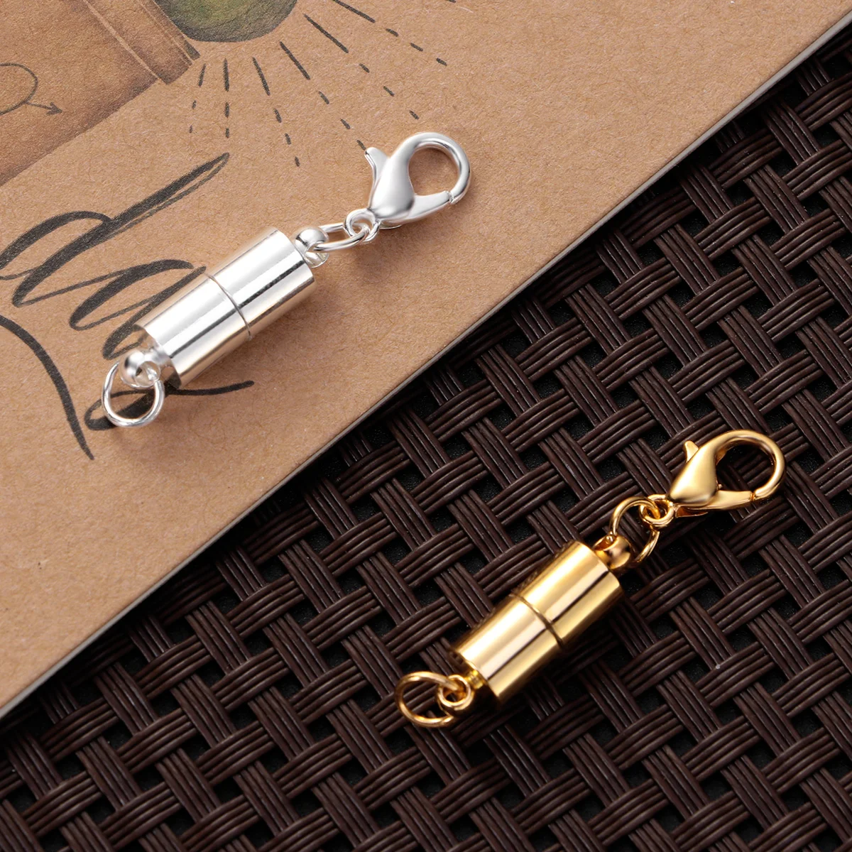 Healifty 10 шт. блестящие магнитные застежки серебряные и золотые застежки-омары с