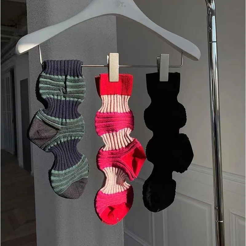 

Novelty Socks Japanese Fashion Designer Funny Striped Gut Socks Woman Socks Striped Socks Frilly Socks Slouch Socks Women