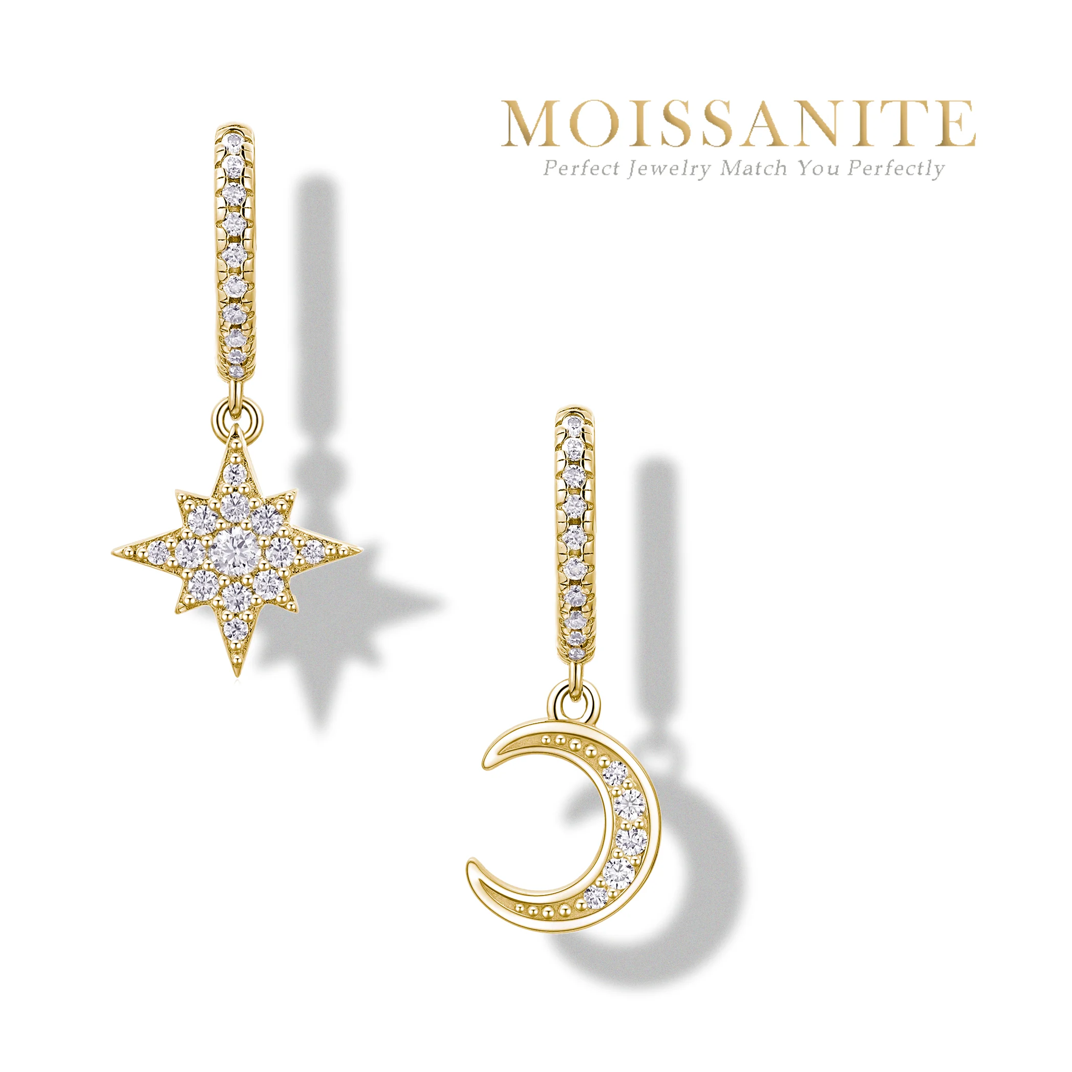 Женские серьги-капельки из серебра пробы с муассанитом