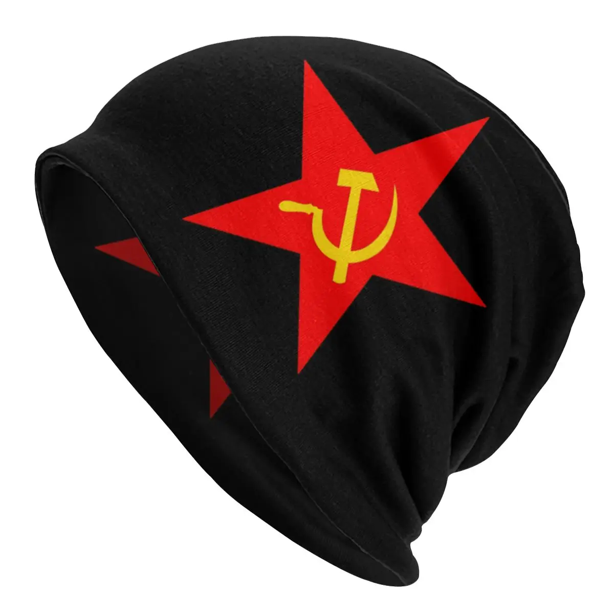 

Hammer Sickle Red Star Communist Star Bonnet Femme Street Knitted Hat For Women Men Winter Warm USSR CCCP Communism Beanies Caps
