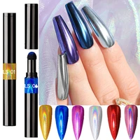 nail art glitter mirror powder air cushion magic pen holographic chrome nail powder solid laser nail pen diy nail stuff