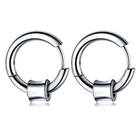 personality hip hop hipster accessories round line earrings stainless steel mens circle earrings