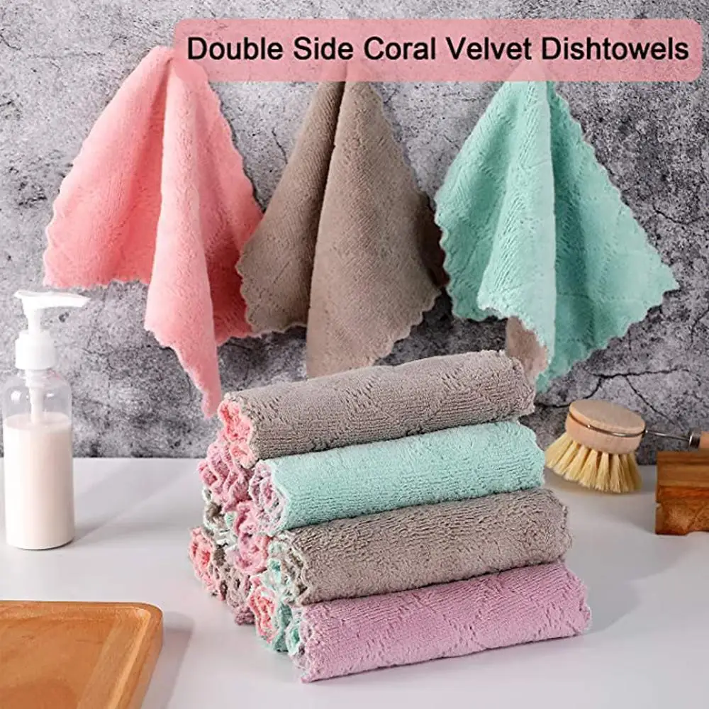 

Microfiber kitchen towel absorbent dish cloth non-stick oil wash kitchen rag household tableware cleaning wipe tool