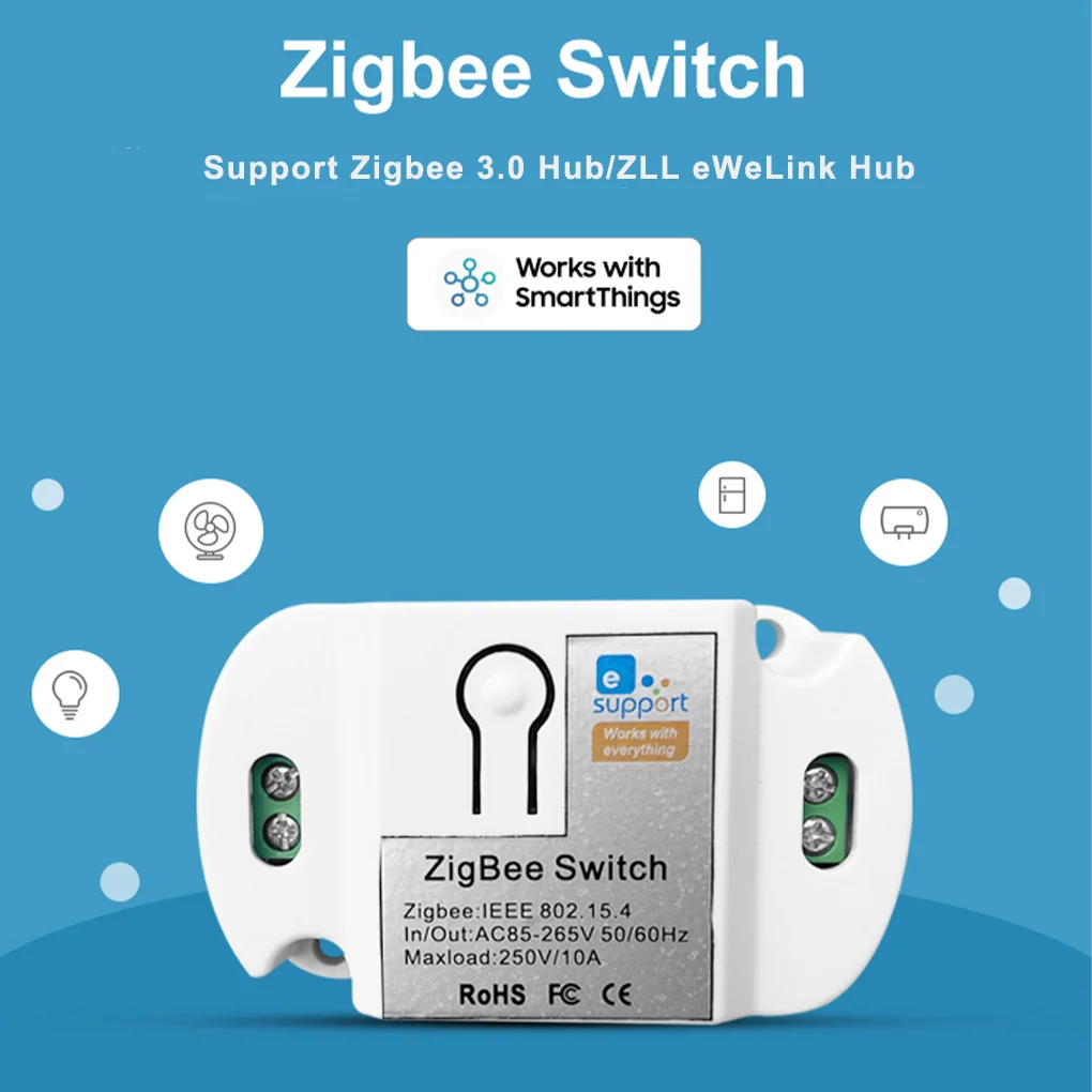 

ZigBee Light Fan Ceiling Lamp Smart Switch Module Voice Control Home Appliance Controller Plastic Intelligent Supplies