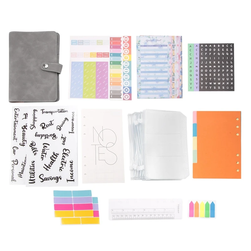 

Budget Planner, PU Binder, A6 Budget Binder, With 12 Budgeting Money Envelopes, 12 Budget Sheets, Labels And 1 Ruler