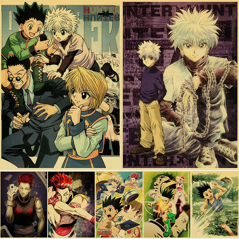 

Hunter X Hunter Poster Classic Japanese Anime Retro Poster Kraft Paper Prints Wall Art Home Room Decor Vintage Painting