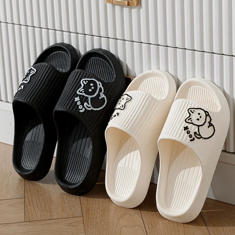 

Summer Women Slippers Bath Thick Platform Non-Slip Slippers Cartoon Cat Flip Flops Beach Sandals Ladies Slides Indoor Outdoor