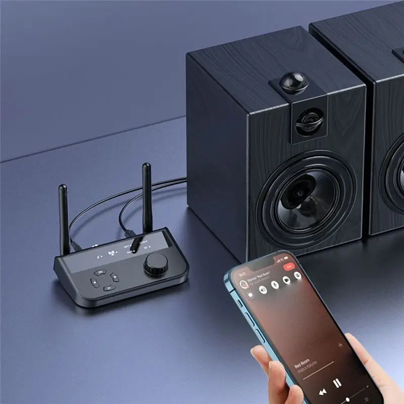 Фото Музыкальный приемник A33T Bluetooth 5.3, беспроводной аудиоадаптер 3-в-1 с оптическим, коаксиальным и AUX входами, 3D-звук для а №1