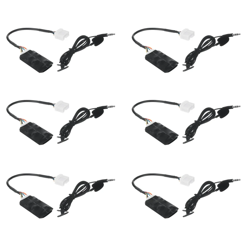

4X Car Radio Audio Adapter Bluetooth Aux Cable Microphone Handsfree For Honda Accord Civic CRV Fit Siming Odyssey