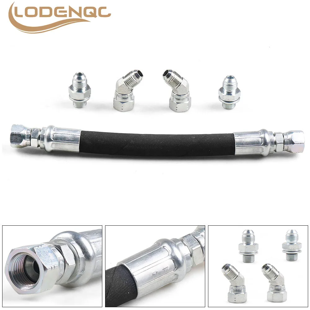 

High Pressure Oil Pump HPOP Crossover Line Hose For Ford 99-03 7.3L Powerstroke(1* Hose , 2*45 ° Connectors,2*Directly Head)