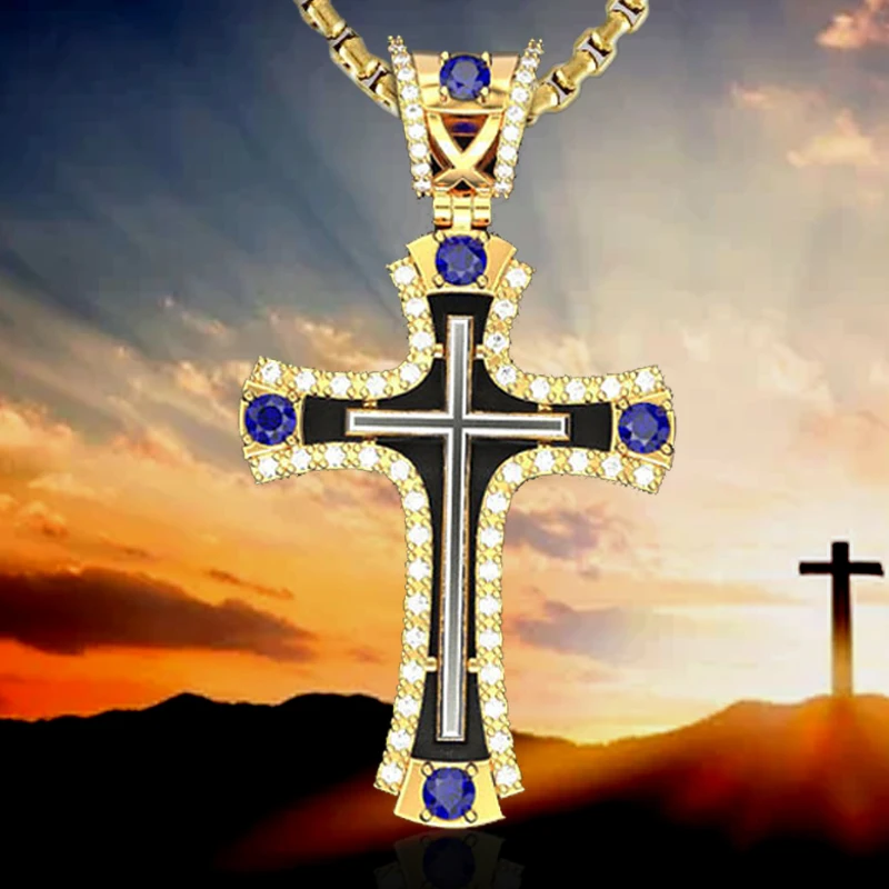 

Cross Necklace Creative Retro Dragon Pendant Personality Trend Fashion Men's Pendant Birthday Accessories Wholesale Boho Style