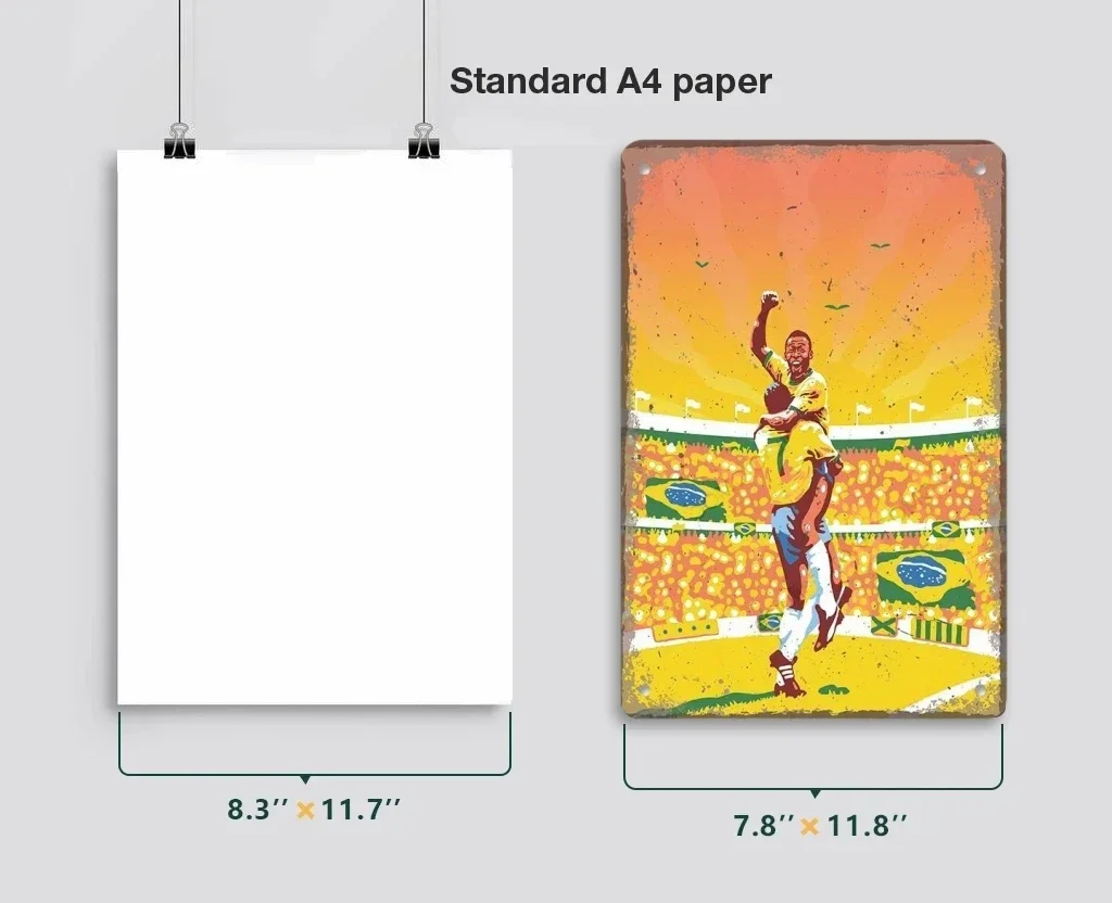 Винтажный Бразильский Туристический Постер С Флагом Страны Металлическая