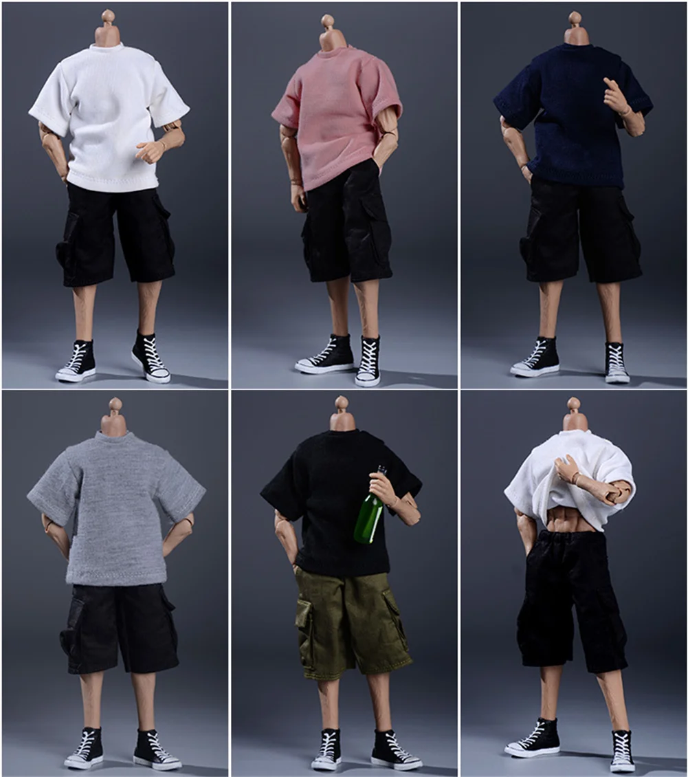 

Мужская одежда FT 1/12, разноцветная трендовая футболка, подходит для 6 дюймовых экшн-фигурок, искусственная кукла