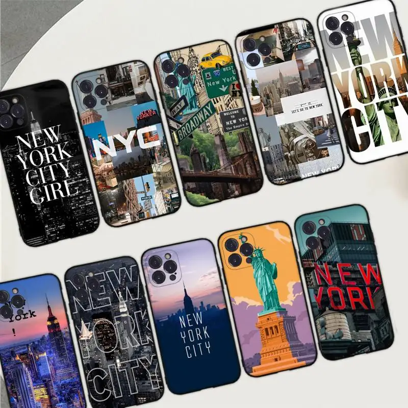 

NYC NEW YORK city Phone Case For iPhone 14 11 12 13 Mini Pro Max 8 7 6 6S Plus X SE 2020 XR XS Funda Case