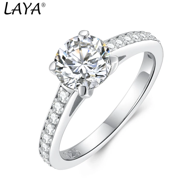 Фото LAYA 100% 925 Серебряные кольца Mossan Diamond Certification Высокие ювелирные изделия Женские обручальные кольца 2025 №3