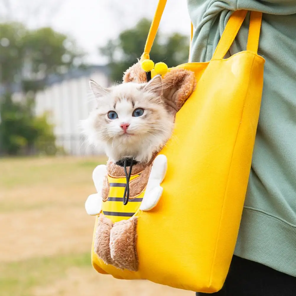 

Shoulder Cat Bag Attractive Breathable Wearable Bee-Shaped Pet Car Carrier Shoulder Bag Pet Accessories