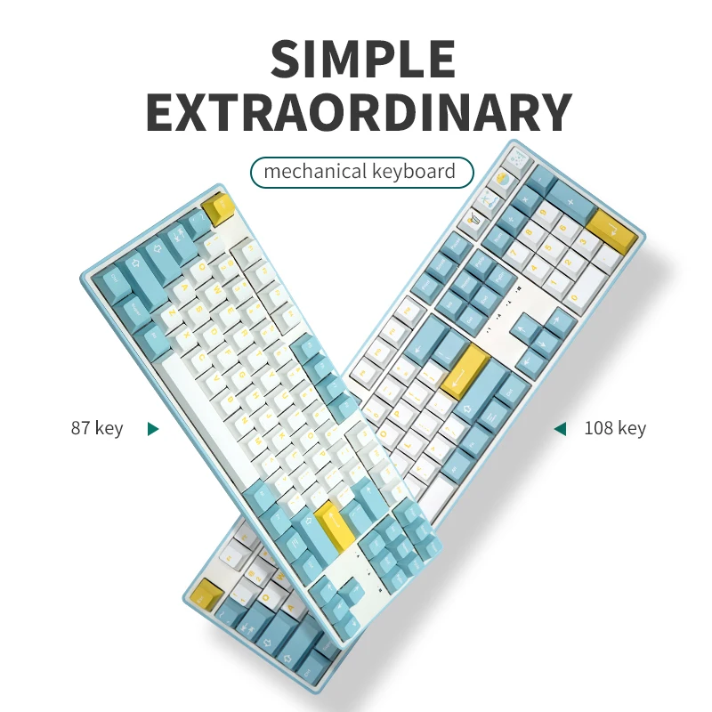

KT87/108 Keys Mechanical Keyboard 80% TKL All key Hotswap，RGB-Music rhythm，Software driven，Custom switch
