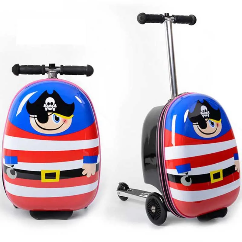 

TRAVEL TALE Kids Scooter Luggage Lazy Travel Scooter Rolling Bag Carry On Skateboard Suitcase For Baby