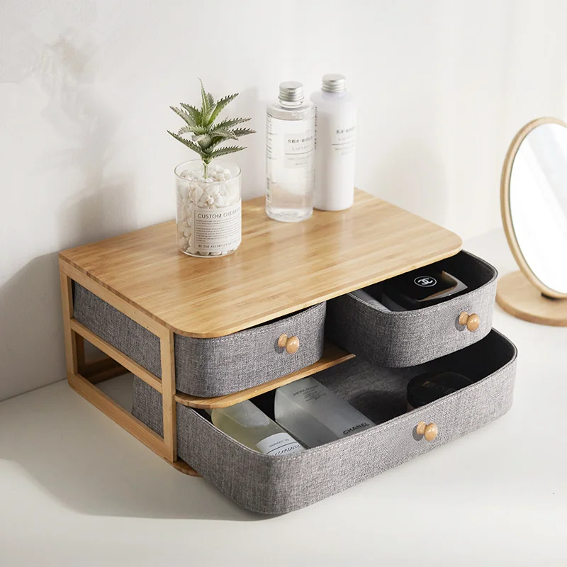 

Стеллаж для хранения с деревянным покрытием, элегантный Настольный органайзер для украшений и растений, для дома и офиса, OA50SR