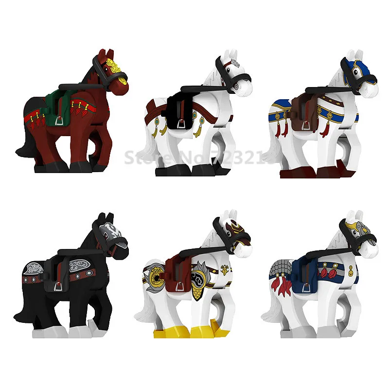 

Feleph Одиночная распродажа, три царства, средневековое время, рыцарь, римская Военная война, лошадь, модель животного, строительные блоки, игр...