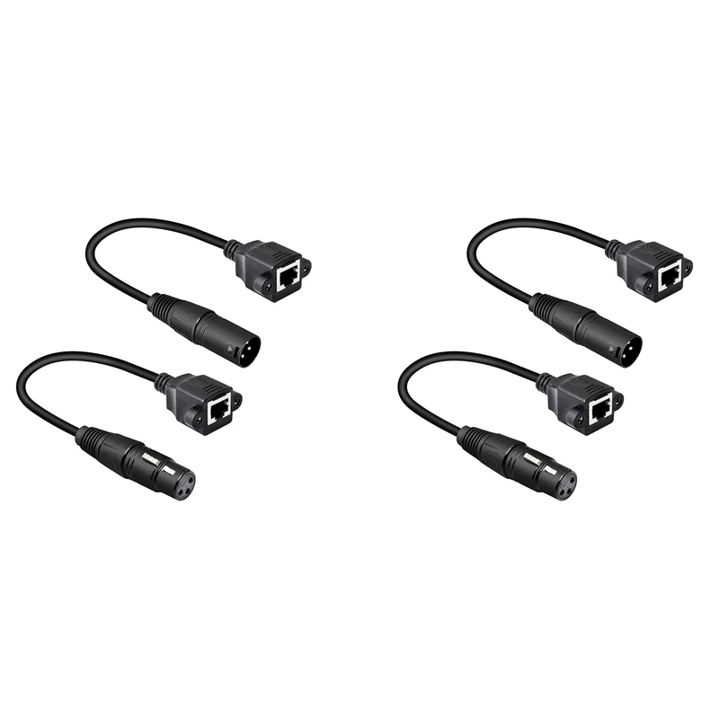 

2 Pair XLR 3Pin To RJ45 Female Adapter Cable,XLR Male To RJ45 Network Connector Extension Cable Use Cat5 Ethernet
