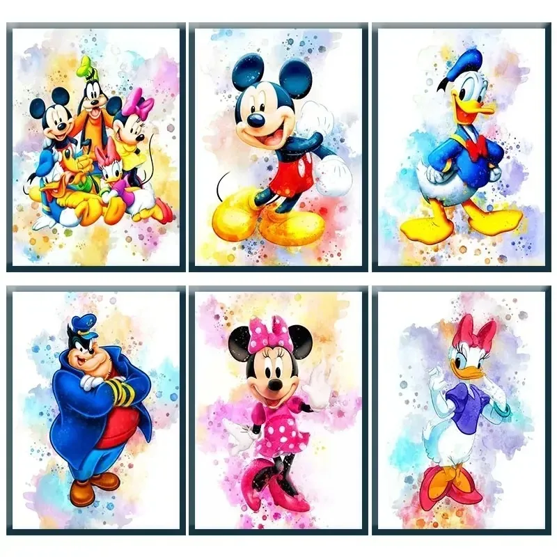 Анимационный постер Диснея настенное искусство с несколькими персонажами и