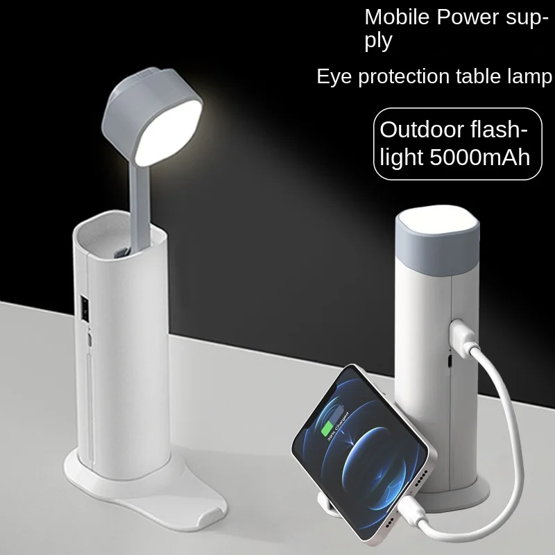 

Power bank compact portable eye protection learning desk lamp bedroom outdoor flashlight Mini multifunctional mobilepower supply