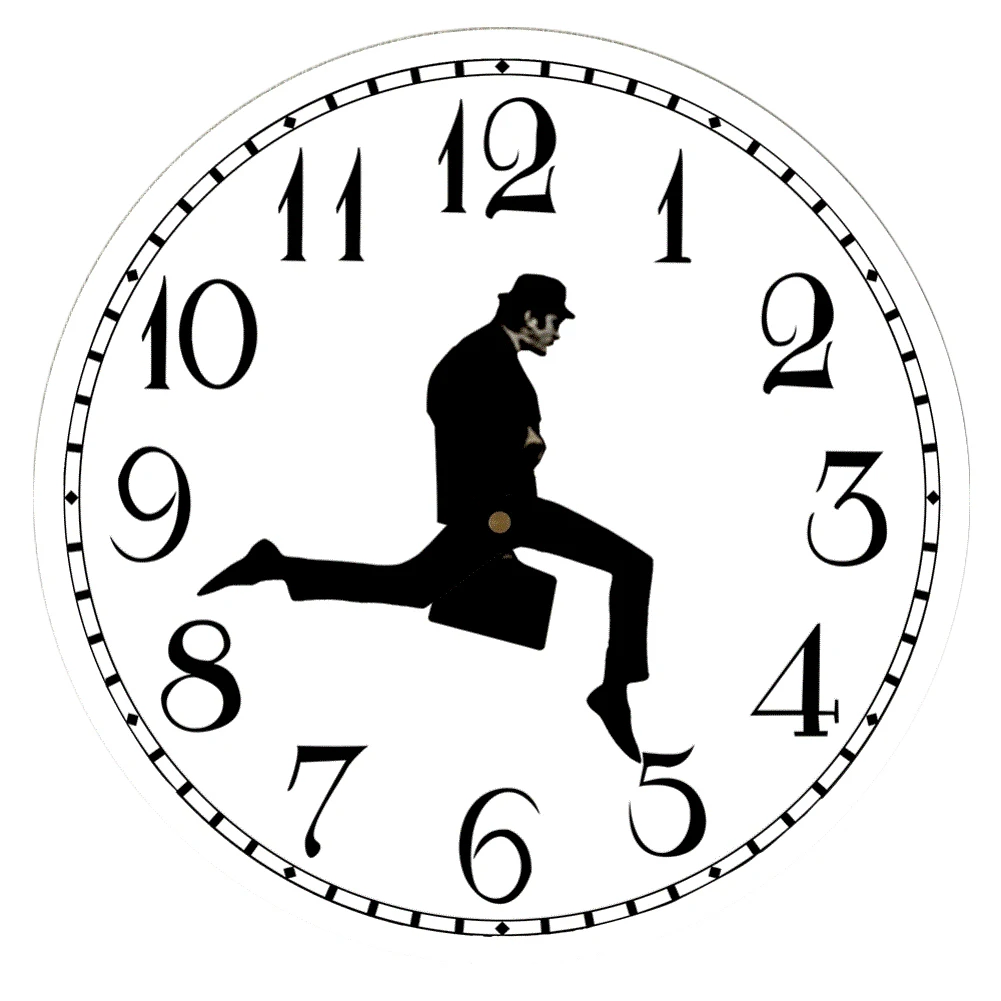 Walks Wall Clock British Comedy Inspired Ministry of Silly Walk Wall Clock Classic Wall Watch Funny Walking Silent Mute Clock