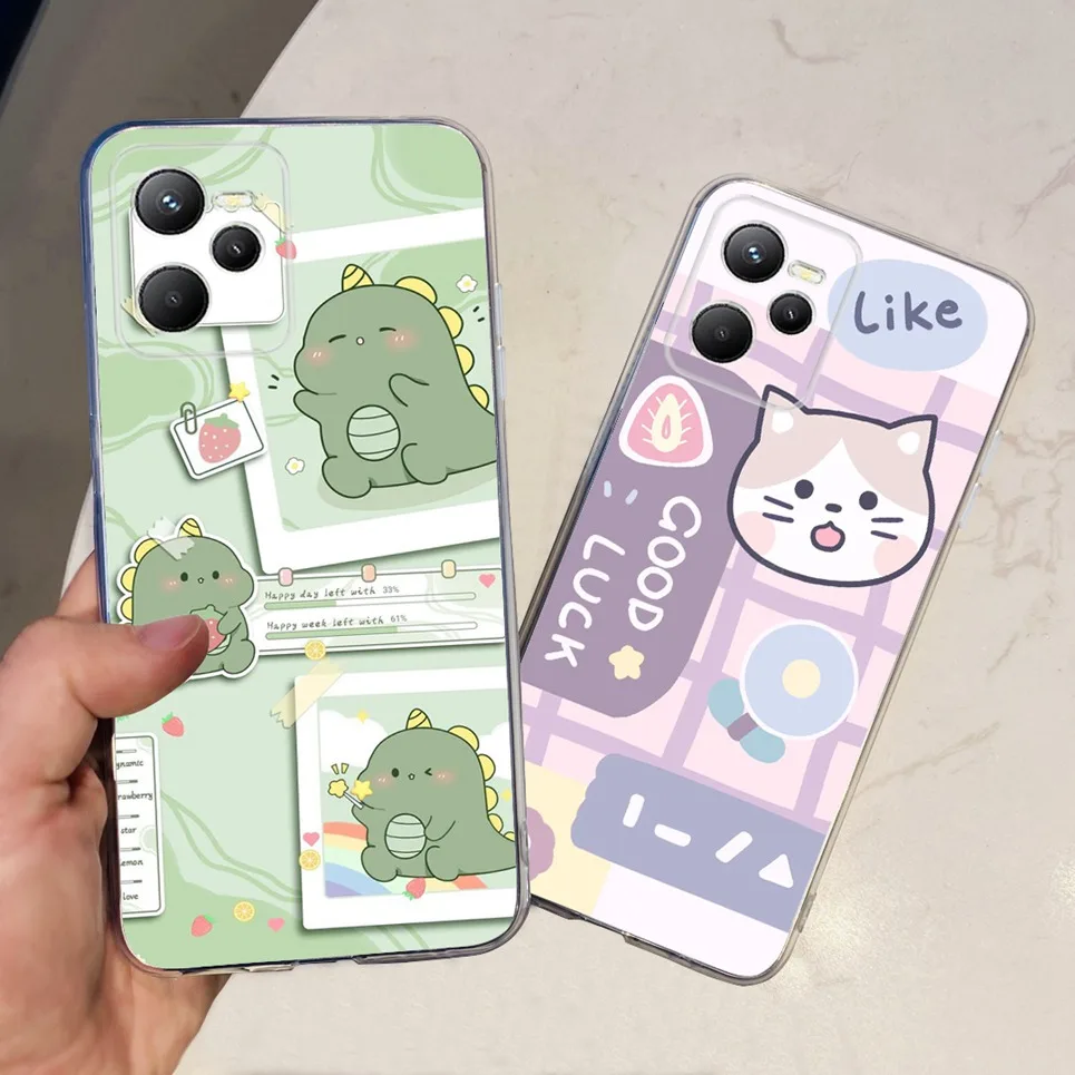 Мягкие силиконовые чехлы с красивым цветочным рисунком для Realme C35 чехол RMX3511