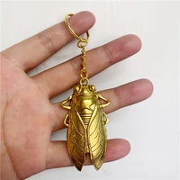 vintage golden cicada pendant keychain fashion animal bohemian jewelry keyring accessories car door lock keyring handmade