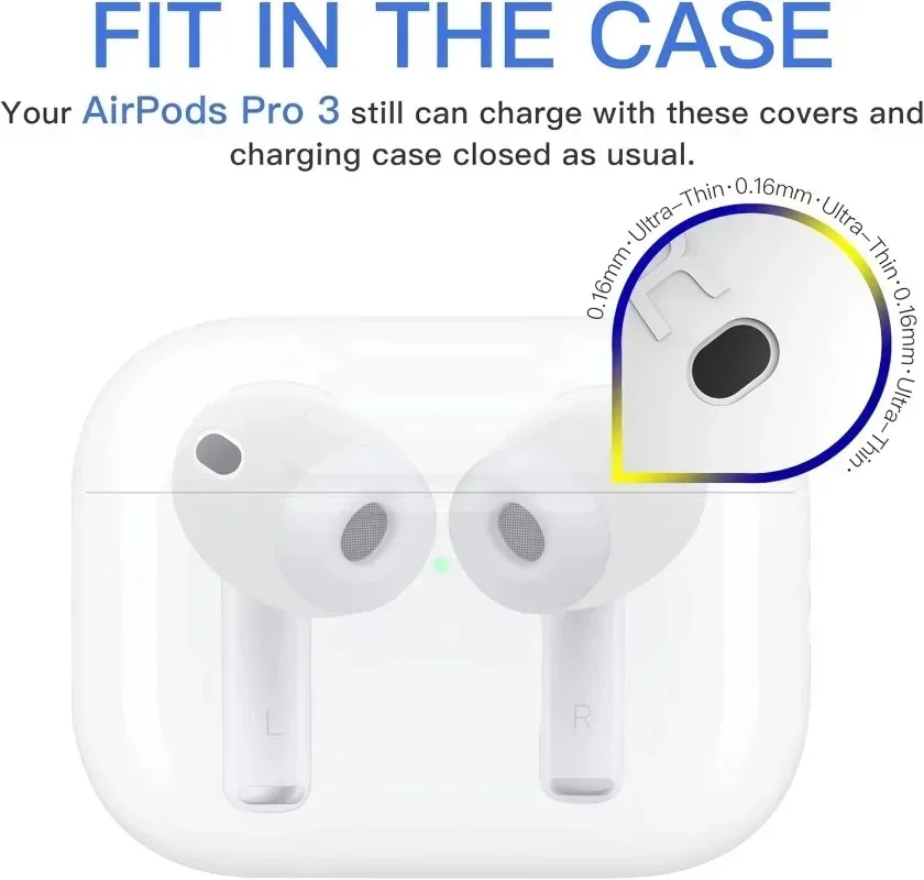Фото 1/2/3 пары силиконовых защитных наушников для Airpods Pro 3 Gen, шумоподавляющие отверстия, амбушюры для Airpods Pro3 №2