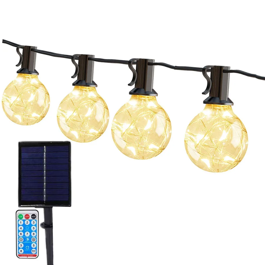 

6M 10M G40 Globe Solar Led Fairy Light Waterproof Solar Hanging Garland Light Shatterproof Outdoor Garden Patio String Light