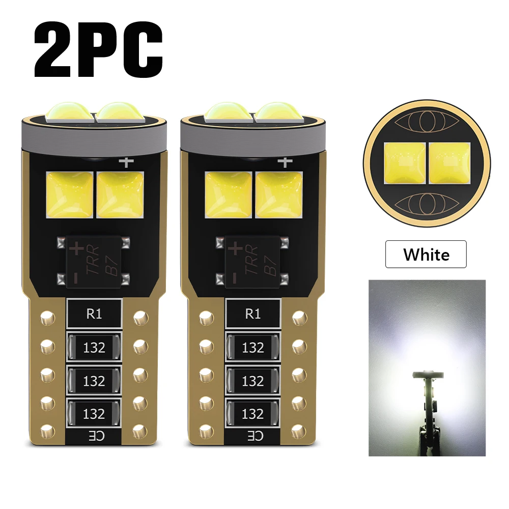 

2x W5W T10 LED Canbus Light Bulbs for BMW Audi Mercedes Car Interior Reading Parking Lights White Blue Red Yellow No Error 12V
