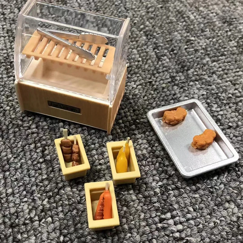 1Set 1:12 Dollhouse Miniature Cake Display Cabinet Signboard Stand Model Cake Dessert With Box Sugarloaf Living Scene Decor Toy