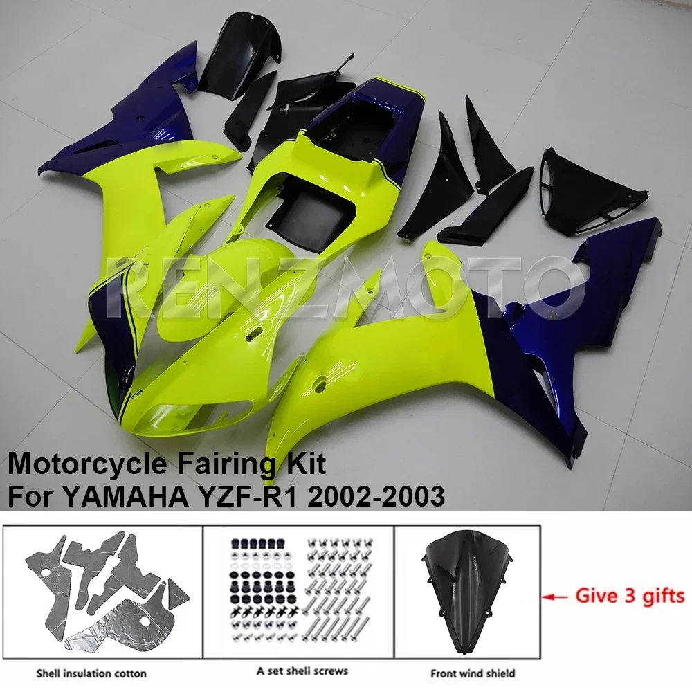 motocyklowa zestaw owiewek karoserii z tworzywa sztucznego dla YAMAHA YZF-R1 YZF R1 2002-2003 akcesoria nadwozie wtryskowe Y1003-104a