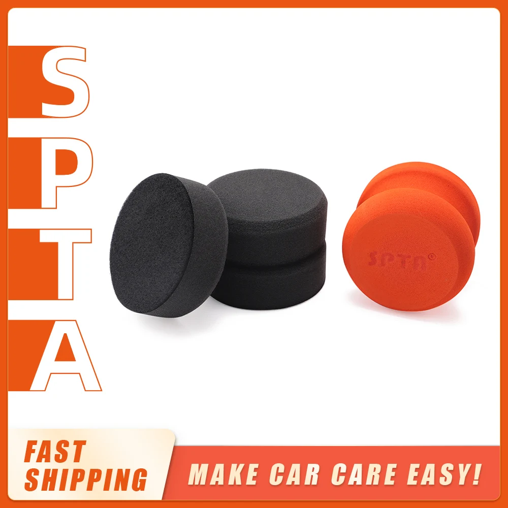 

(Single Sale) SPTA 3”Car Hand Wax Applicator Pad Kit Dia Sponge Tire Dressing Applicator Pad with Grip Polish Foam Applicator