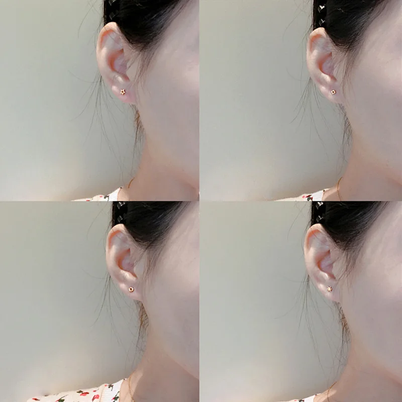 

Fashion Tiny Minimalism Earrings Silver Plated Allergic Protection Mini Small Stars for Women Student Stud Earring Jewelry