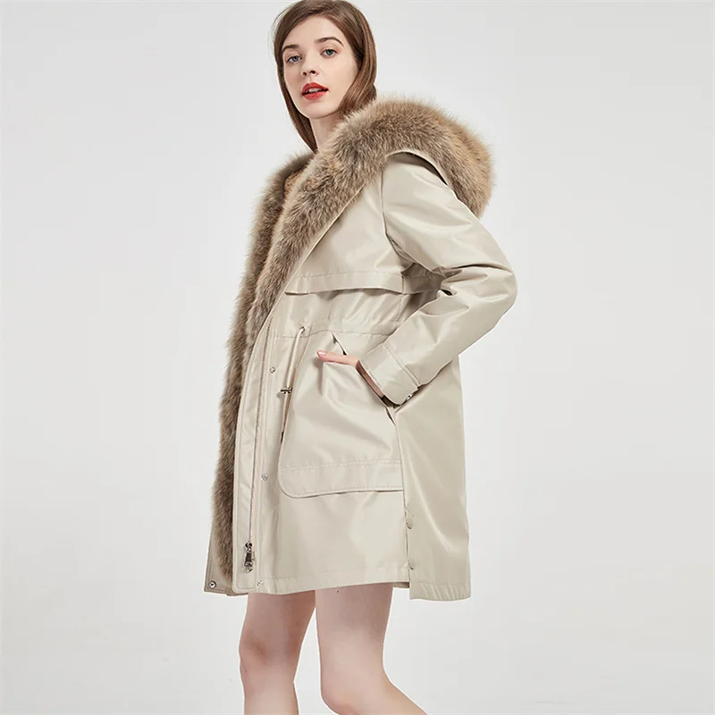 

Winter New Pie Overcome Women's Detachable Fox Collar Rex Rabbit Fur Liner Casual Loose Jacket Casual Fashion Warm Small Jacket