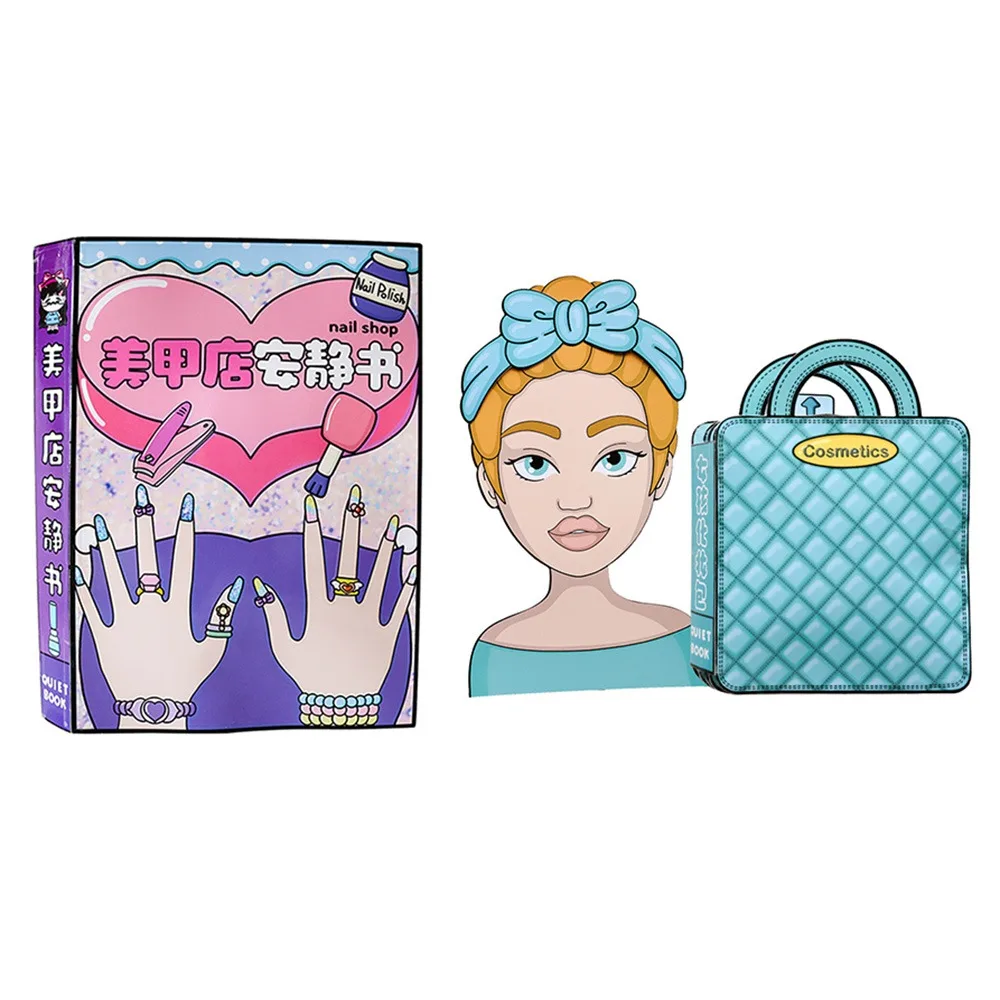 Фото Развивающая интерактивная книжка-игрушка 3D Nail Shop: Монтессори-пазлы, наклейки, игры для раннего развития и творчества №1