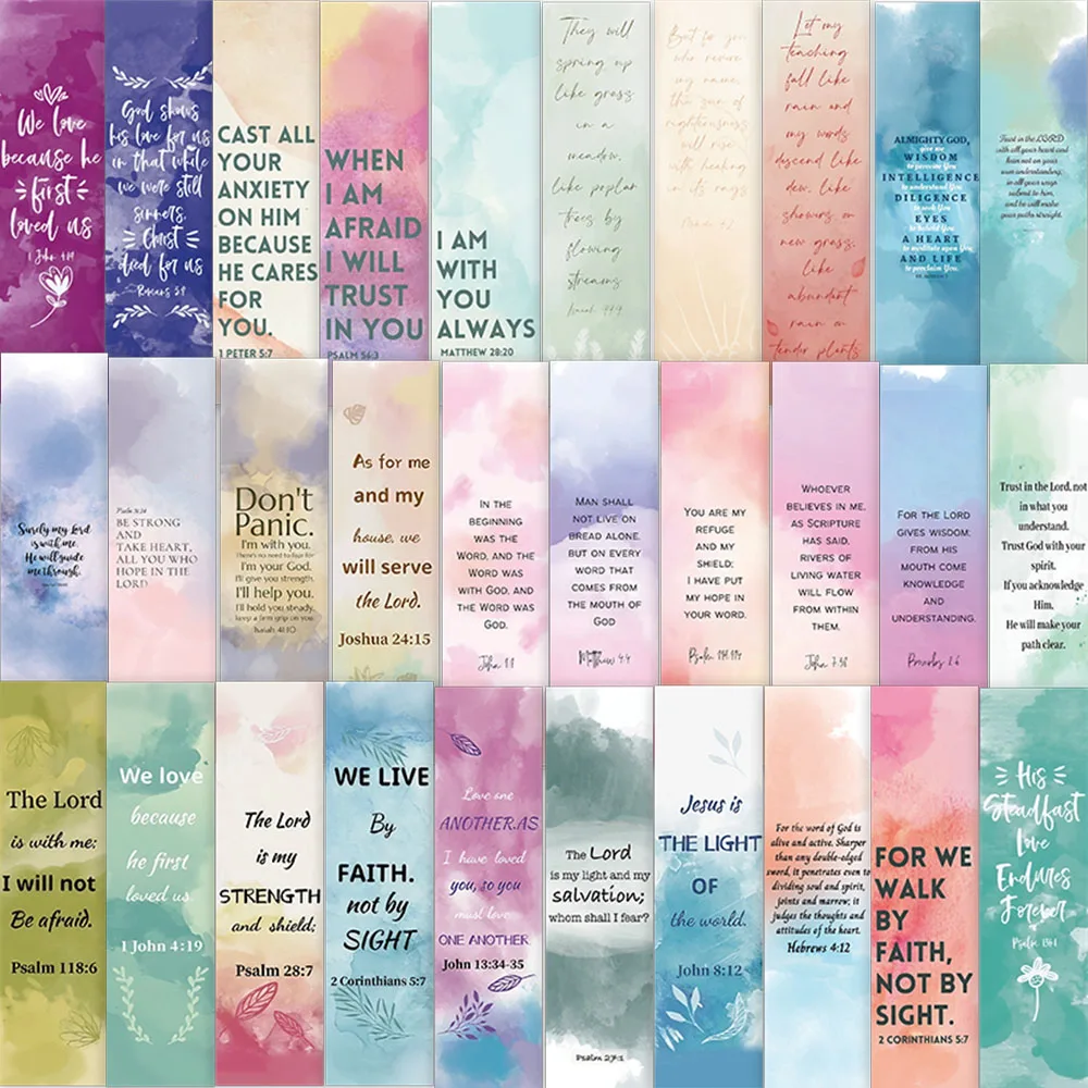 

Бумажные закладки с библейскими цитатами