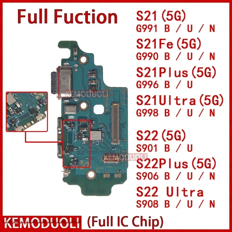 Фото USB-док-станция для зарядного устройства для Samsung Galaxy S21 S22 Fe Plus Ultra G911 G996 G998 G990 S901 S906 S908 B U N 0 Модуль зарядной платы №1